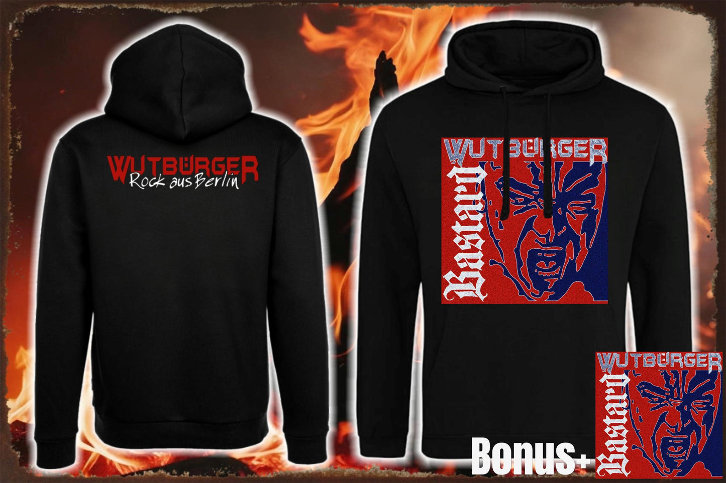 WUTBÜRGER-Single Cover "BASTARD" - Herren-Hoodie