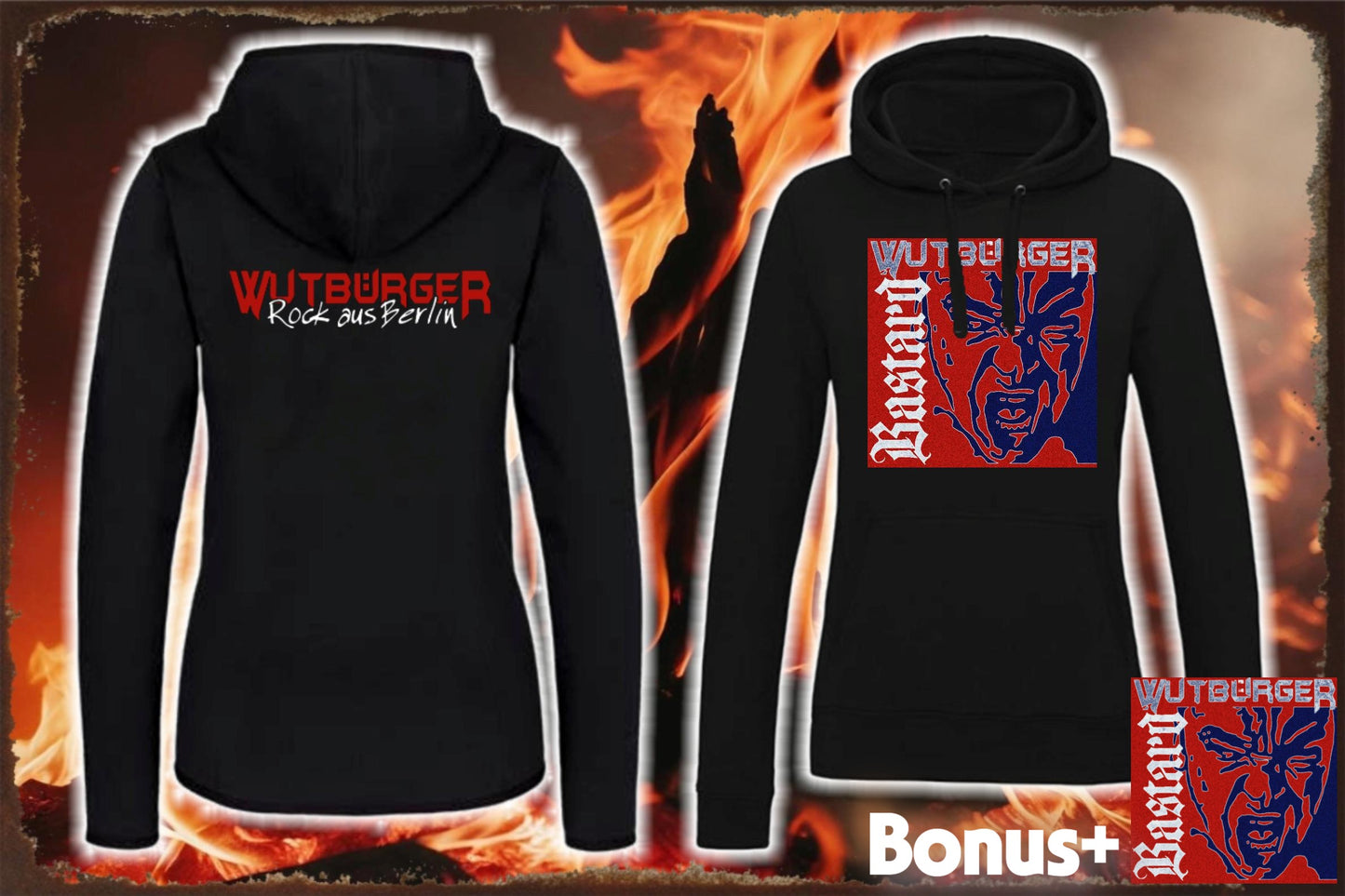 WUTBÜRGER-Single Cover "BASTARD" - Damen Hoodie